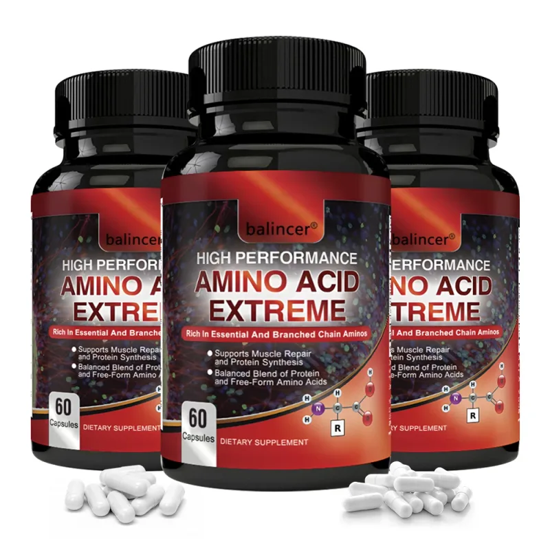 Amino Acid - High Performance Branch Chain Amino Acid Formula 120 Capsules - Muscle Building Post Workout Supplement