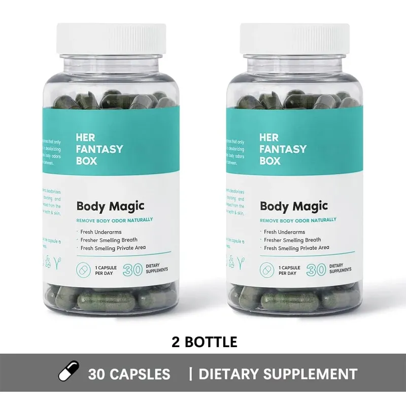 Body Magic クロロフィル丸薬 - ビーガン カプセル 体臭のデトックスと消化をサポートする腸と皮膚の健康のための自然エネルギーブースター — image 4