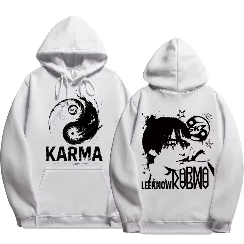 KPOP's fourth album KARMA printed men's hoodie FELIX HAN BANGCHAN CHANGBIN HYUNJIN LEE fashion hoodie