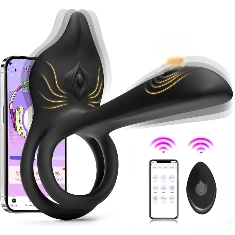 Vibrating Cock Ring Vibrator 10 Modes Tapping Flapping Penis Ring Clitoral Stimulator Delay Ejaculation Sex Toy for Men Women — image 8