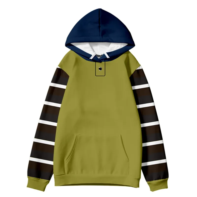 2024 Fesyen Bercetak Corak Berjalur Pullover Lelaki Kasual Bersaiz Besar Hoodie Longgar Street Design Harajuku Baju Sweat Lelaki — image 3