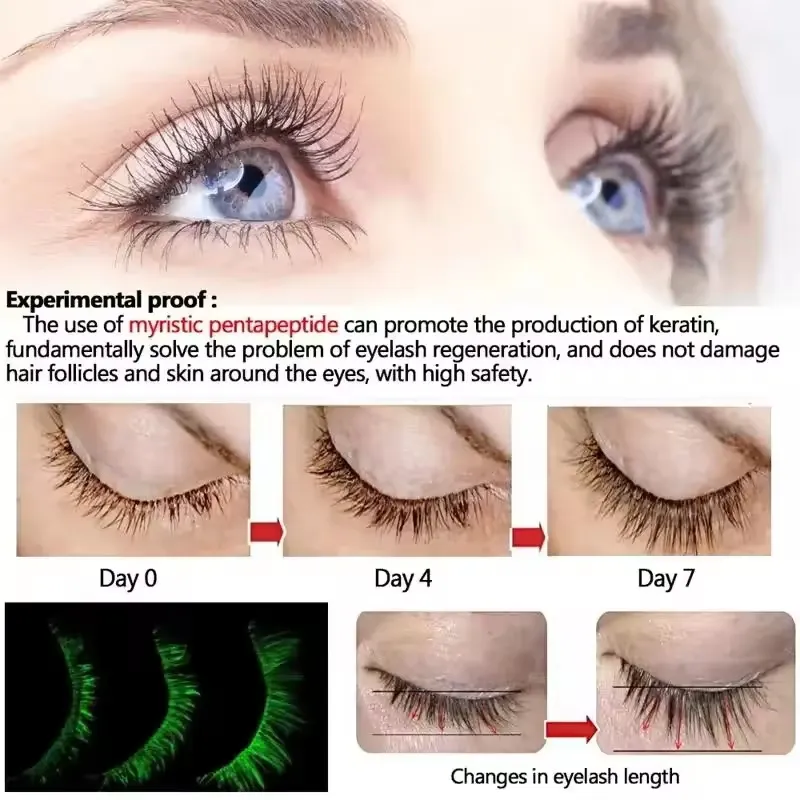 Sérum de croissance rapide des cils 7 jours, rehausseur de sourcils naturel, produits de traitement pour cils plus longs, plus épais, soins pour les yeux, maquillage