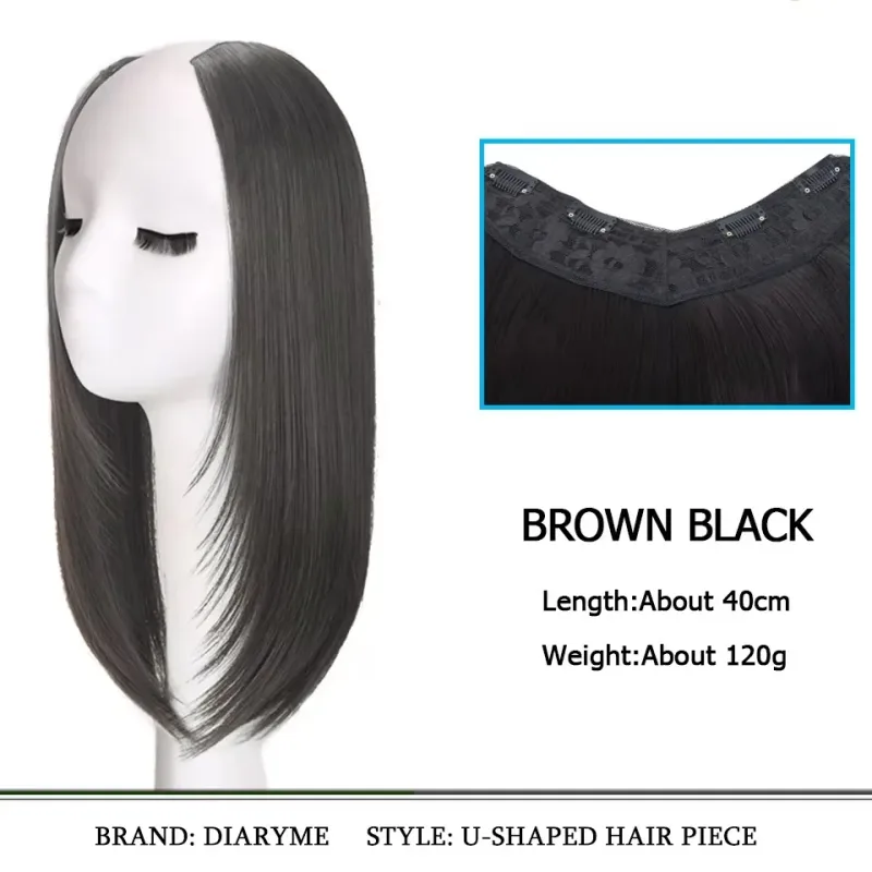 Synthetic Hair Pieces Invisible Clip In Hair Pad High Hair Pieces In Hair Extension Fluffy Synthetic Natural Wig For Women
