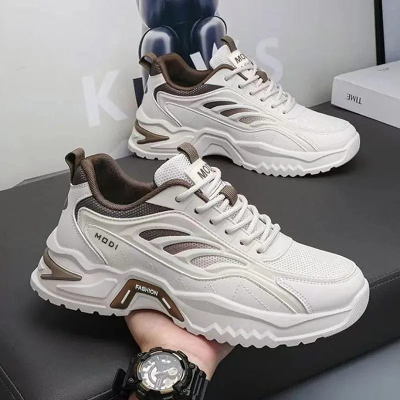 Men Sneakers Spring Summer Breathable Mesh Casual Shoes Platform Chunky Dad Footwear Lace Up Walking Running Shoes — image 6