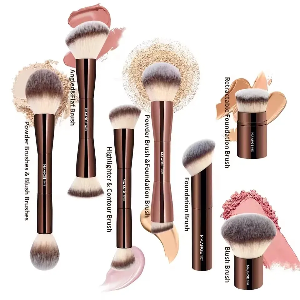 Professional Makeup Brush Double Head Foundation Powder Concealer Makeup Brush Soft Fiber Hair Cosmetic Beauty Tools — image 3