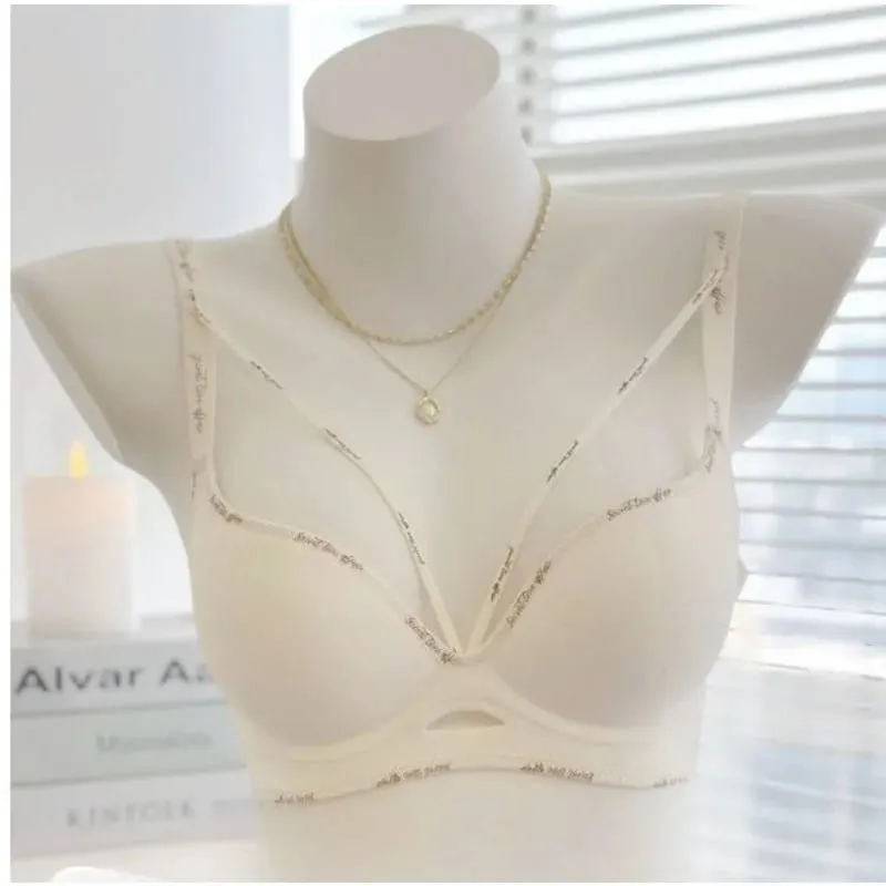 Chic Leopard Print Patchless Seamless Lingerie No Steel Ring Soft Thin Comfort Gather Small Breast Perfect Breast Shape S-XL set — image 2