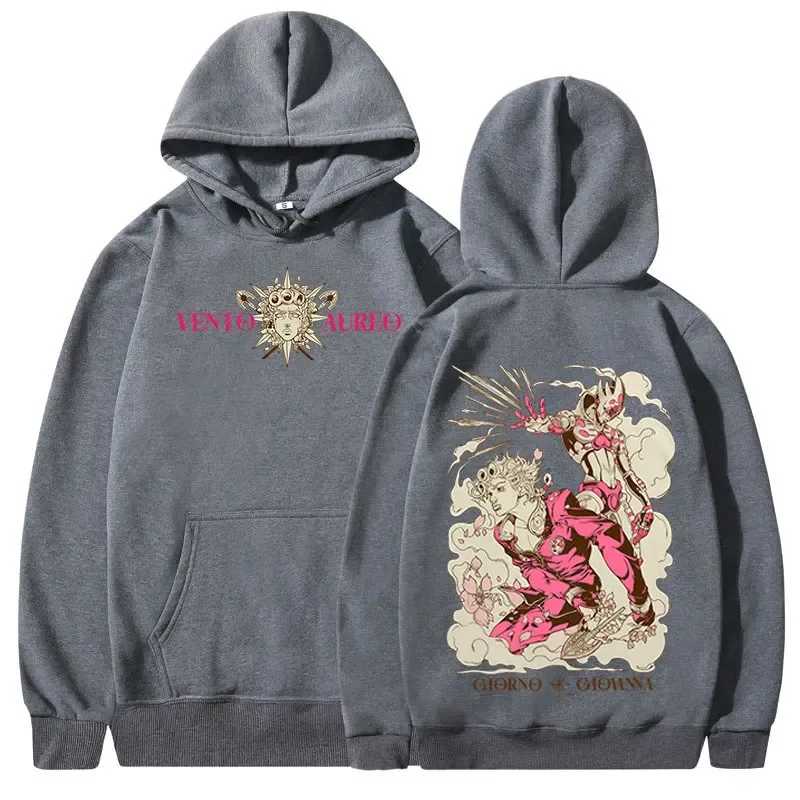 Anime Jojo Bizarre Adventure Hoodies Giorno Giovanna Manga Graphic Sweatshirts Men Women Clothing Long Sleeves Fleece Pullovers — image 8