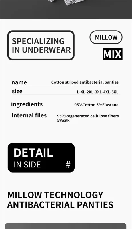 MiiOW 3Pcs Cotton Men's Boxer Underwear AAA Antibacterial Man Boxershorts Seamless Striped Men Underpants Boxer Male Boxer Short