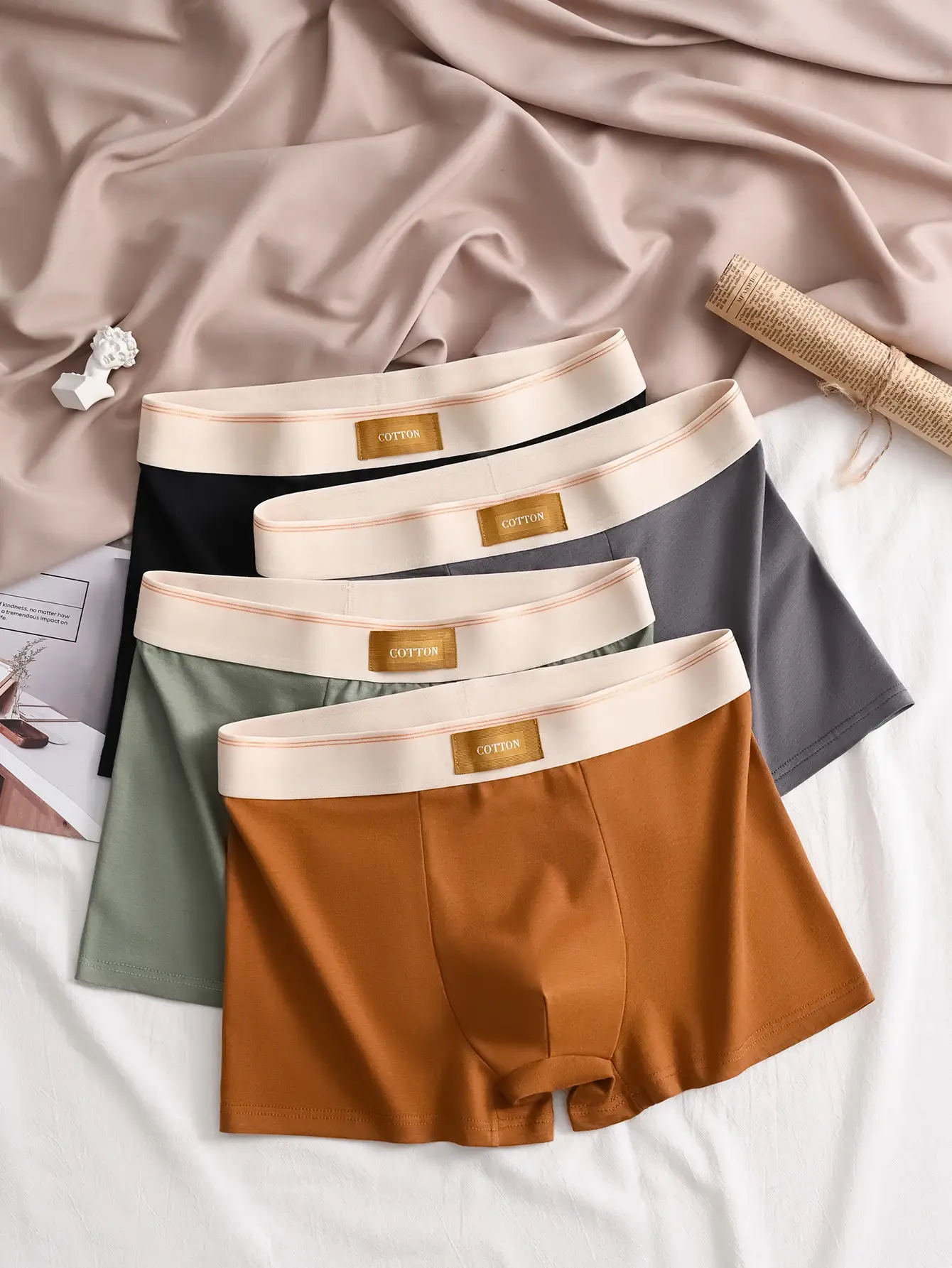 Calzoncillos Boxer de algodón de alta calidad para hombre, Boxers deportivos informales suaves y saludables, pantalones cortos de moda, ropa interior, 3 uds.