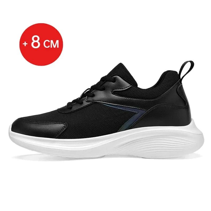 Zapatillas de deporte a la moda para hombre, zapatos con aumento de altura de malla transpirable, suela de microfibra, zapatos cómodos para caminar al aire libre