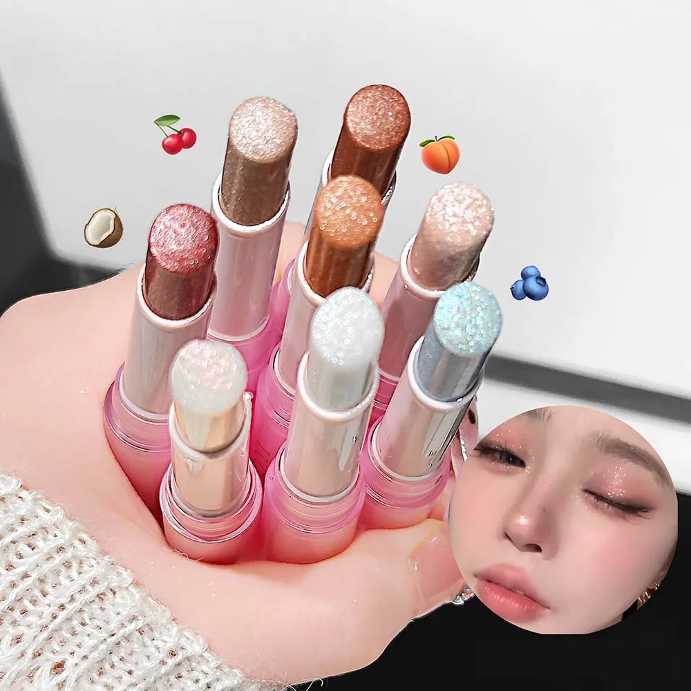 Sparkling Waterproof Eyeshadow Highlighter Pen Blue Diamond Jelly Eyeshadow Stick Glitter Pink Purple Eye Shadow Brighten Makeup — image 7