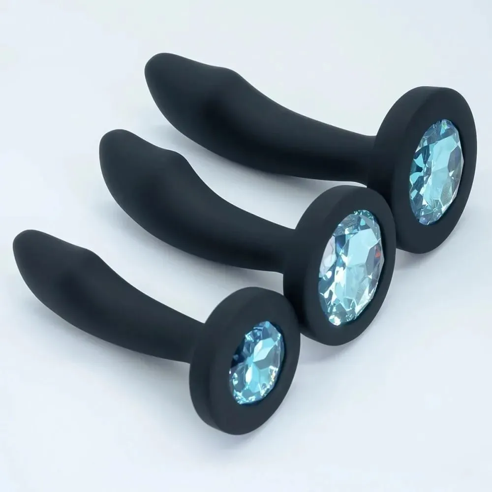 Silicone Anal Plug for Women 3 Sizes Butt Plug Crystal Base Anal Sex Toys For Woman Men Anus Dilator Stimulation Trainer Adults