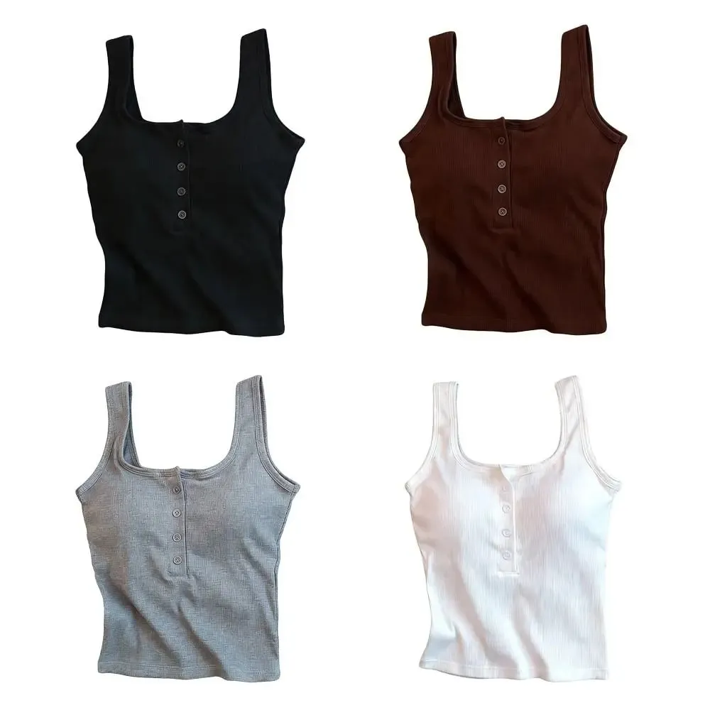 Casual U Neck Summer Tank Tops Slim Underwear Cami Top Shirt Sleeveless Camisoles Fitted Tops for Women — image 6