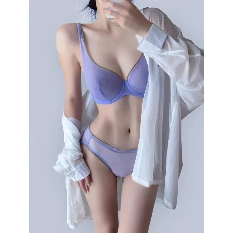 Ensemble de Lingerie Non rembourré pour femmes soutien-gorge Push Up bonnet complet soutien-gorge Push Up léger d'été pour femmes soutien-gorge de soutien Ultra mince meilleur vendeur — image 4