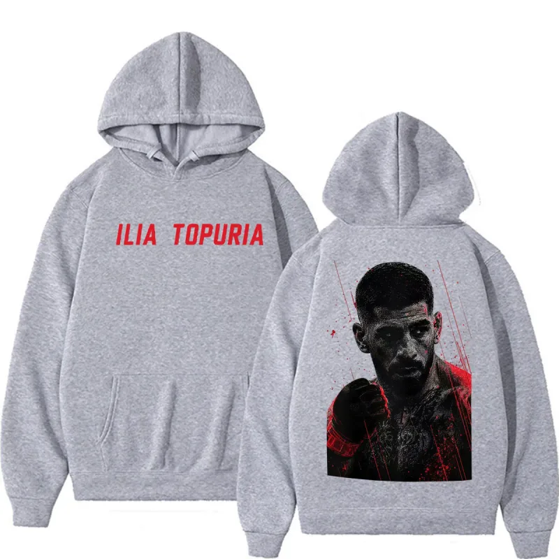 Ilia Topuria El Matador Vintage Graphic Hoodies Men's Clothing Violence Aesthetic Sweatshirts Casual Fleece Pullovers Streetwear — image 5