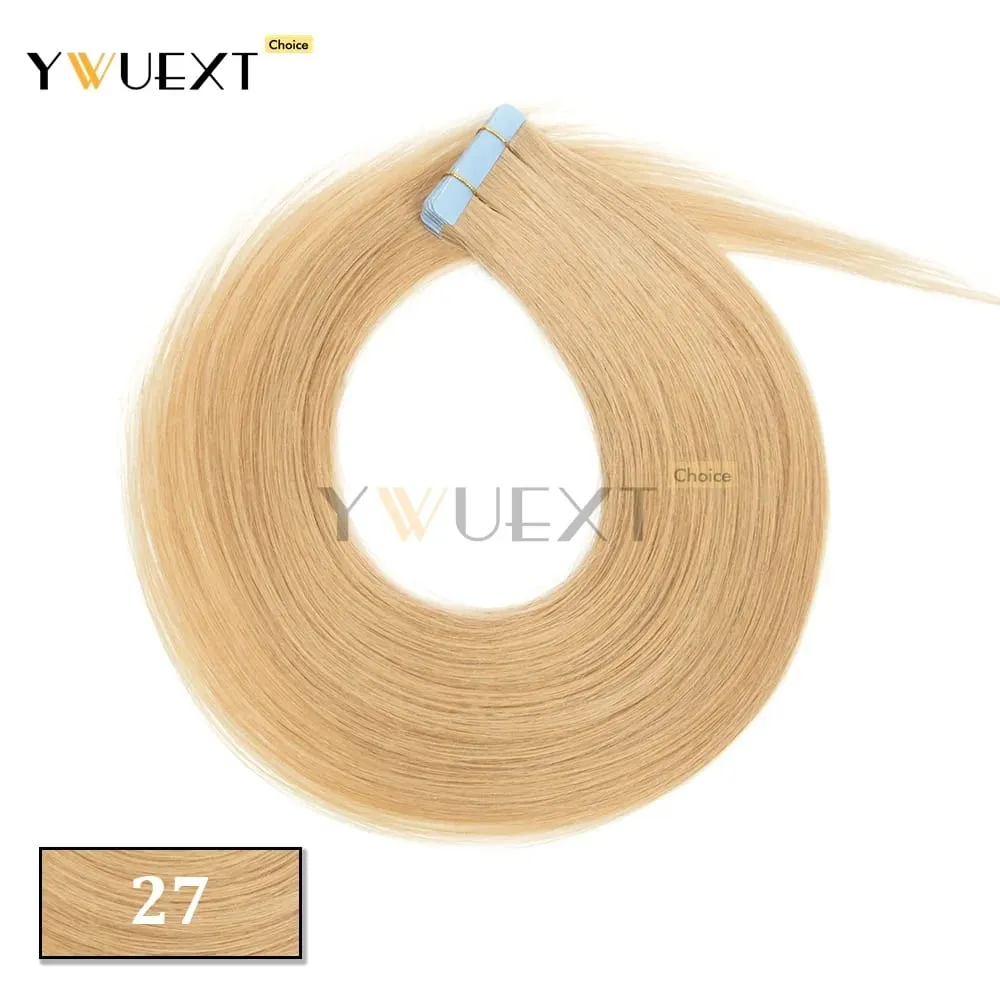 30G-50G Tape in Human Hair Extensions Natural Straight Machine Remy Hair 20pcs/pack Natural Look Hair Easy to Wear for Women — image 10