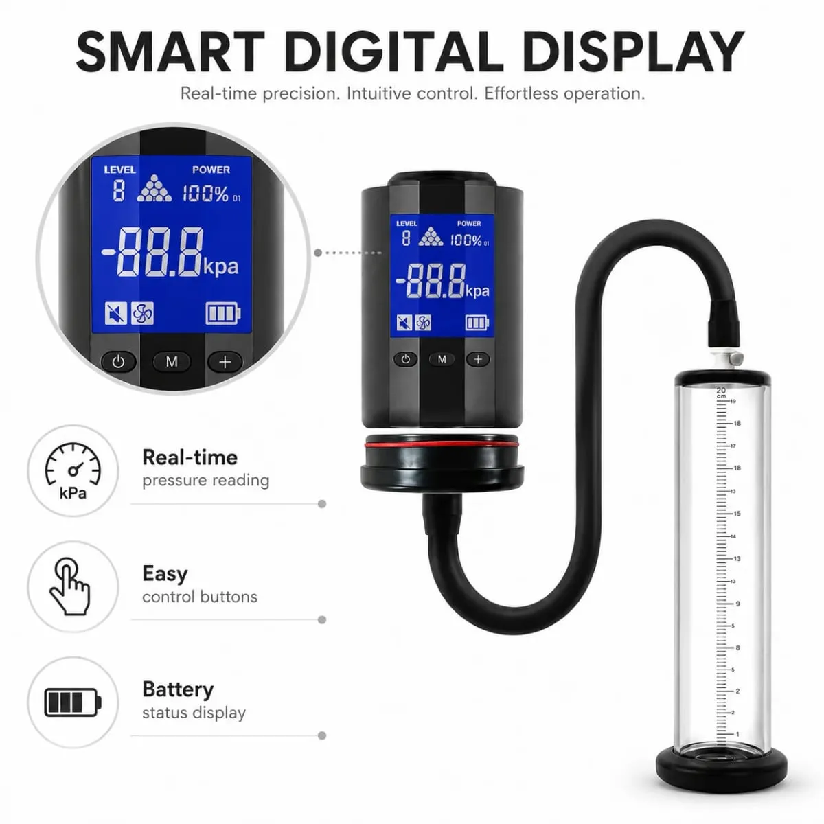 Electric Penis Vacuum Pump with Digital Display Male Enlargement Extender Trainer Rechargeable Adult Masturbation Sex Toy — image 2