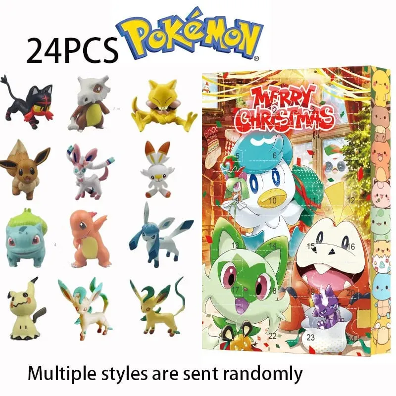 24 ชิ้น/เซ็ต Pokemon คริสต์มาส Advent ปฏิทินน่ารัก Pikachu Charizard PVC ขนาดเล็กอะนิเมะรูป Surprise กล่องของขวัญวันเกิดฮาโลวีน — image 4