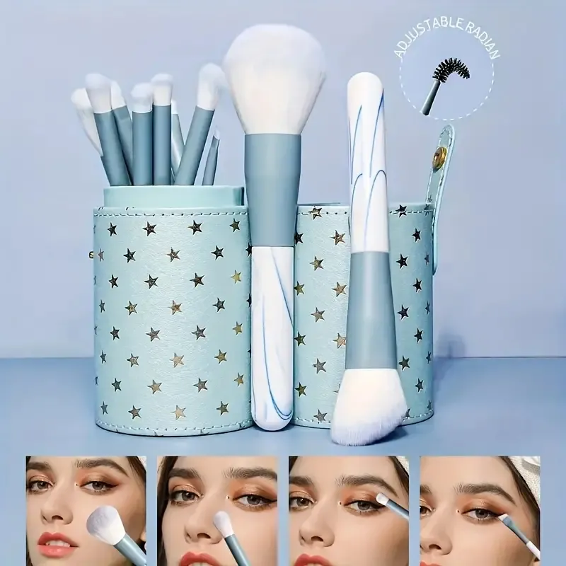 12pcs 전문 메이크업 브러쉬 세트 프리미엄 합성 파운데이션 컨실러 파우더 아이 섀도우 블러쉬 브러쉬 위생 미용 도구 — image 5