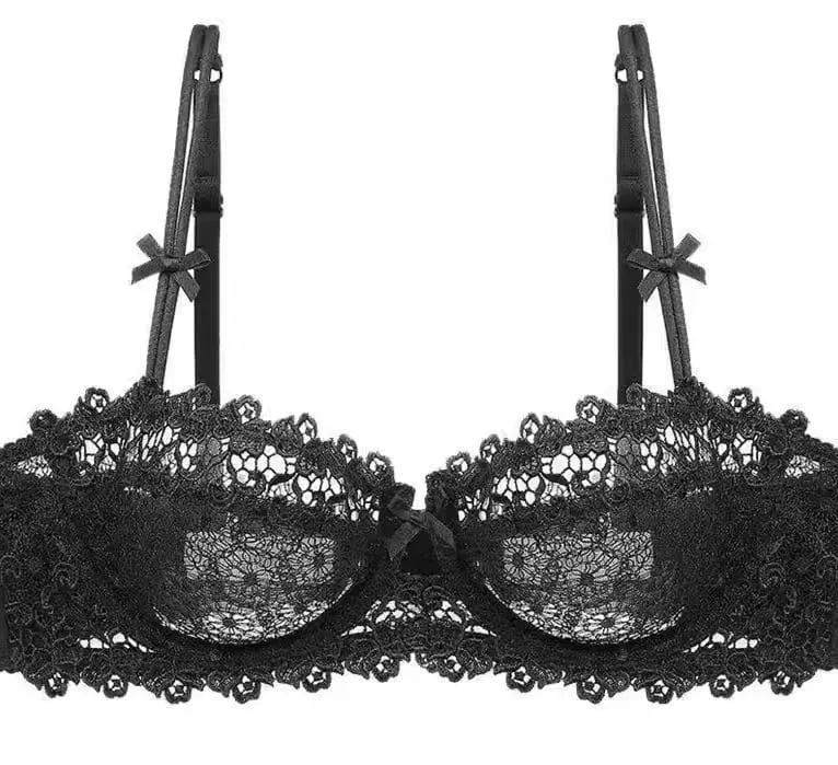 Evropská krajková sada podprsenek Ultratenká poloprůhledná poloprůhledná podprsenka Pure Desire pro malý hrudník Pohodlné spodní prádlo proti povisnutí — image 8