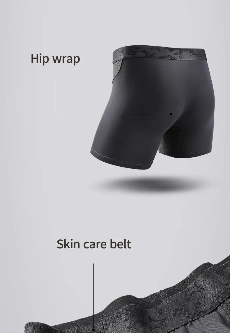 Sous-vêtements de sport étendus, boxer pour hommes, course modale anti-abrasion des jambes, short quadrangle d'entraînement respirant de grande taille