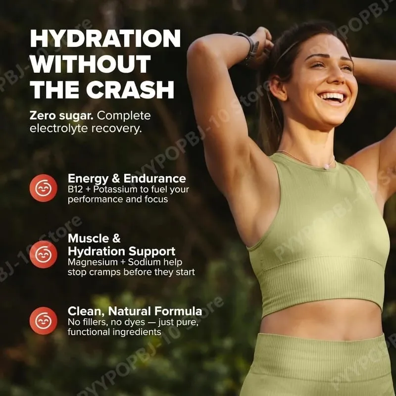 Electrolyte Supplements Watermelon Flavor Sugar Free Hydration Mix with Sodium Potassium Magnesium Calcium Travel Jar — image 6
