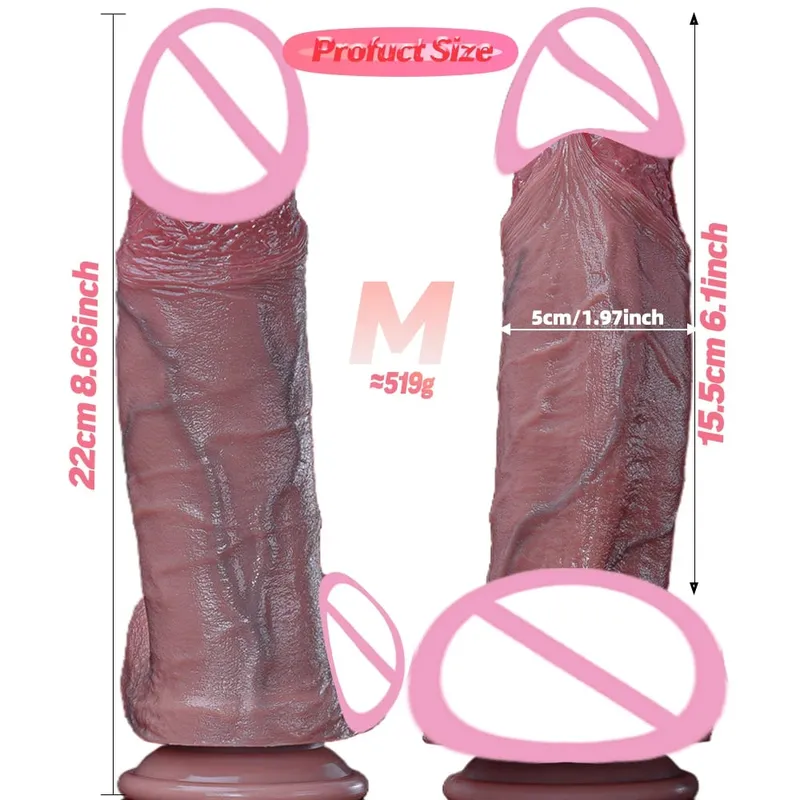 Fat Realistic Dildo Big Real Skin Silicone Huge Thick Dildo Giant Anal Soft Dildos with Suction Cup for Women Men G-spot Sex Toy — image 8
