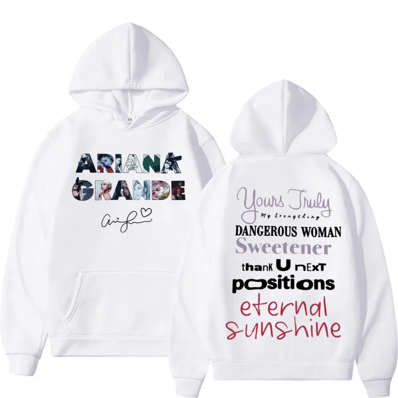 Singer Ariana Grande Album Tour Graphic Hoodies Men Women Fashion Classic Vintage Sweatshirts Autumn/Winter Casual Fleece Hoodie — image 7