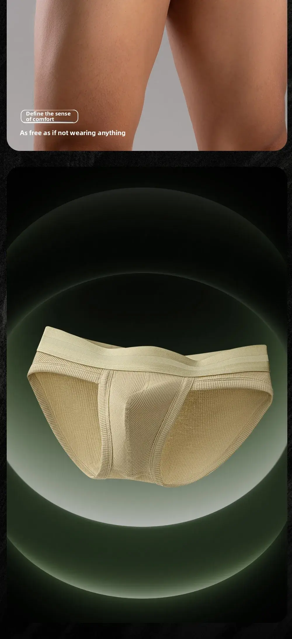 3pcs Sexy Men Waffle Cotton Briefs with Raised Bag Support Pouch With Hole U Spacious Separate Crotch Breathable Anti-sweat 3256812343913911 — image 3