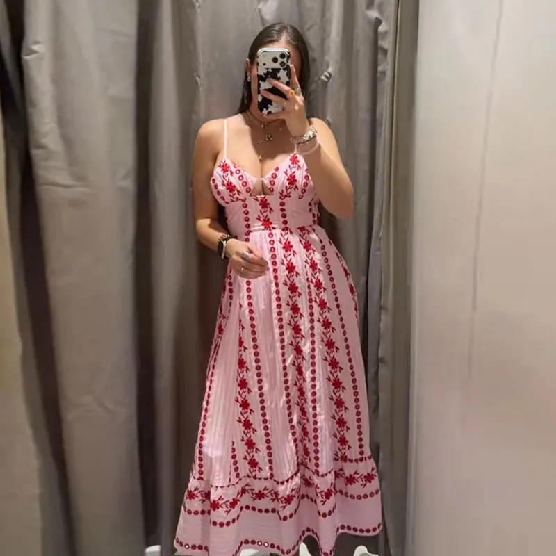 Women Dress Color Blocking Maxi Sleeveless Dresses Scarf Slimming Side Slit Long Dress Elegant Beach Vacation Party Outfit Lady — image 10