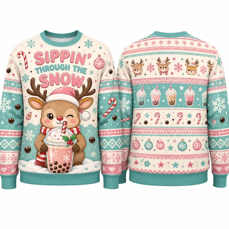 I Am The Tree Cat Julesweatshirt 3D-grafik Rundhals Langærmet Mænd Kvinder Funny Ugly Xmas Holiday Party Autumn Pullover — image 9