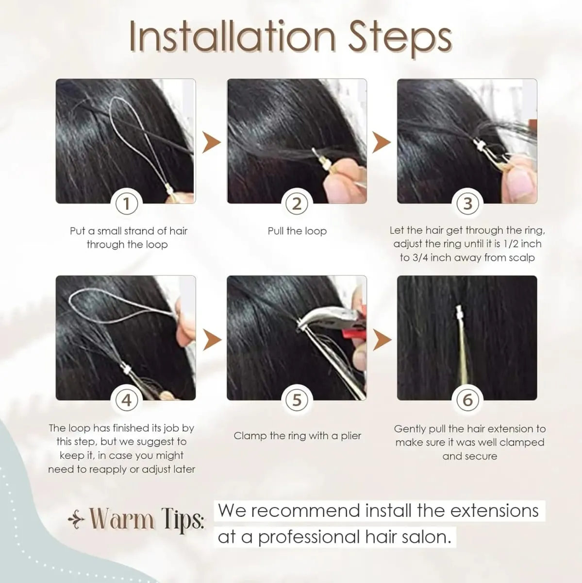 Micro Loop Human Hair Extensions - 50 Strands Thick Straight Clip-In Hair for Instant Volume & Length — image 6