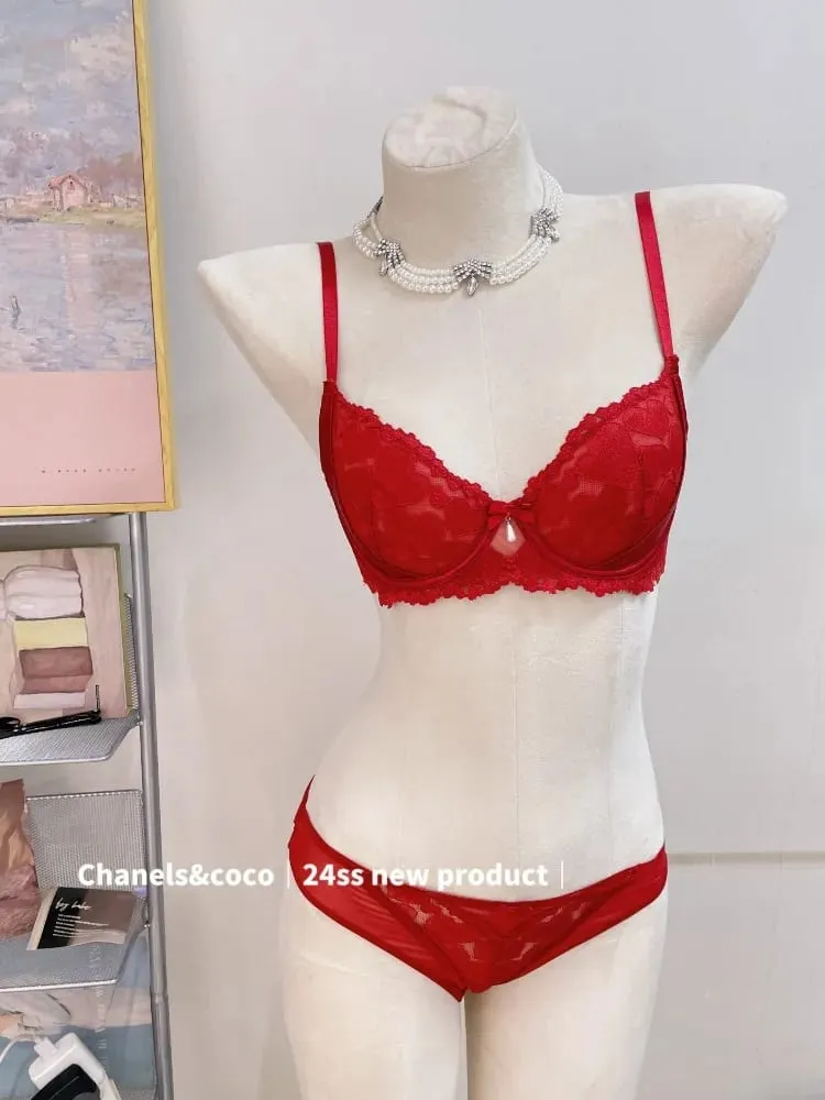 Festive Lingerie Set Christmas Gift Pure Desire Wireless Bra & Knickers Anti-Side Boob Support for Full & Petite Bust MOYISU — image 5