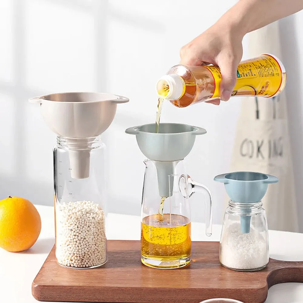 4 in 1 Kitchen Funnels for Filling Bottles Kitchen Funnels with Detachable Strainer Filter BPA-Free Food Grade Oil Funnel