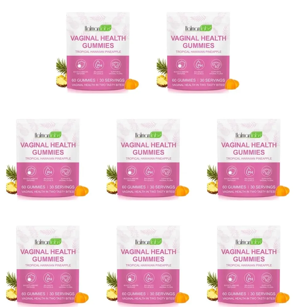 HalmanLabs Vaginal Health Gummies Probiotic Vitamin C Balance PH Levels Support Flora Immune Defense 60 Count Pineapple Women — image 13