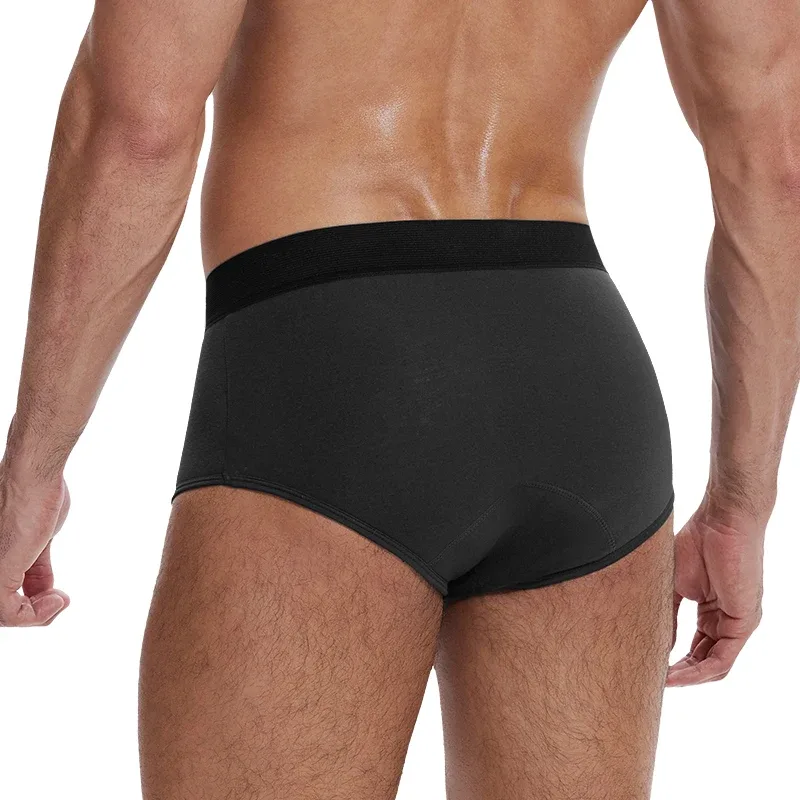 Leak-Proof Antibacterial Sanitary Cotton Men's Incontinence Briefs Absorbent Urinary Underwear Reusable Washable Berif