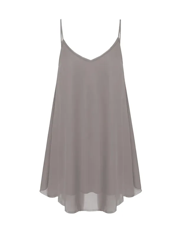 Women Plus Size Sleeveless Dress Fashion Solid Color Comfortable Daily Wear Dress — image 10