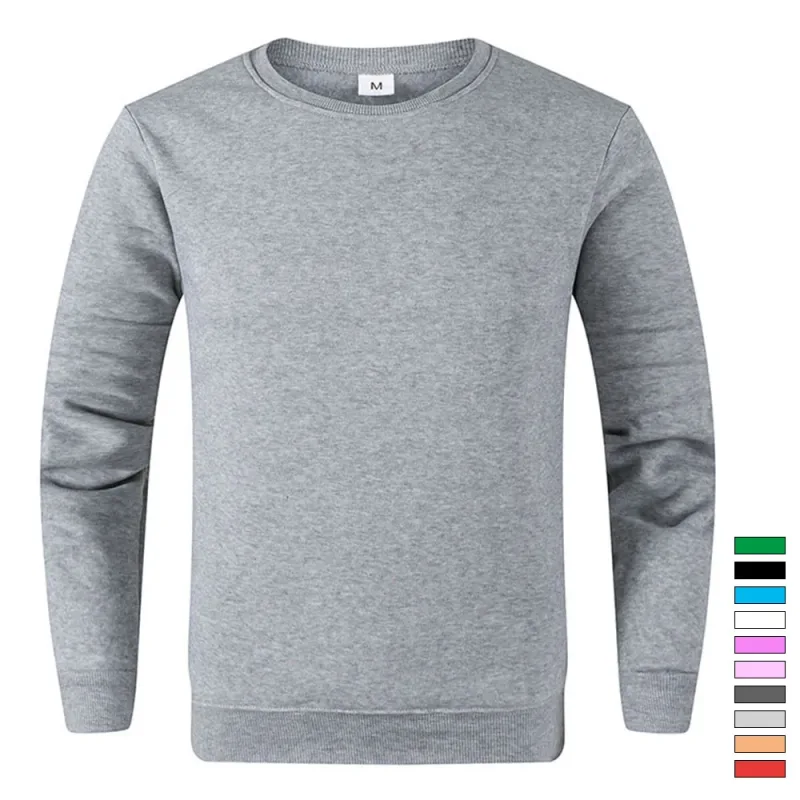 Pullover Asas Lelaki Baju Sweater Kasual untuk Lelaki Wanita Warna Pejal Musim Bunga Musim Gugur Hoodie Sukan Lengan Panjang Sweatshirt Techwear — image 16
