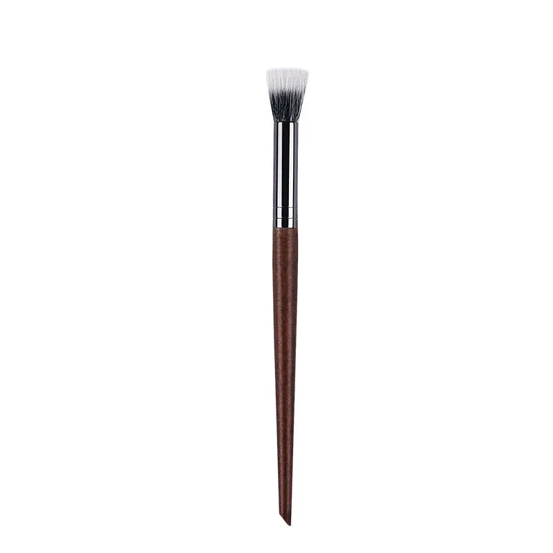 Pinceaux de maquillage professionnels réglage du contour de la poudre pinceau de maquillage multifonctionnel pointillé Blush doux poils de chèvre en bois naturel