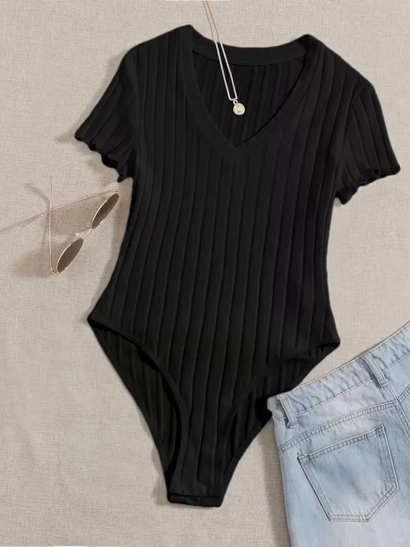 Lettuce Trim Ribbed Bodysuit Women's Sleeveless High Waist Bottom Control Shapewear for Slimming Effect — image 11