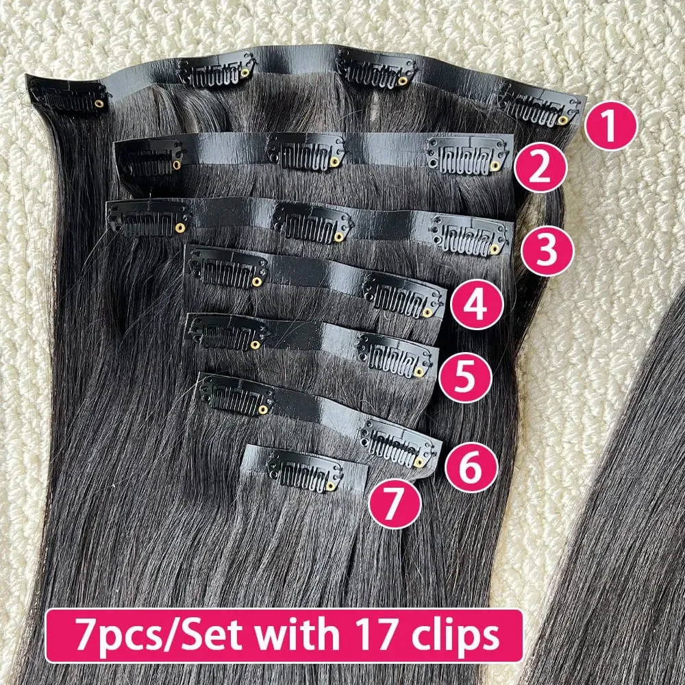 Straight Clip In Hair Extension Human Hair 100g/Set Straight Clip In Extension Full Head Vietnamese Clip Hair Extension for Wome
