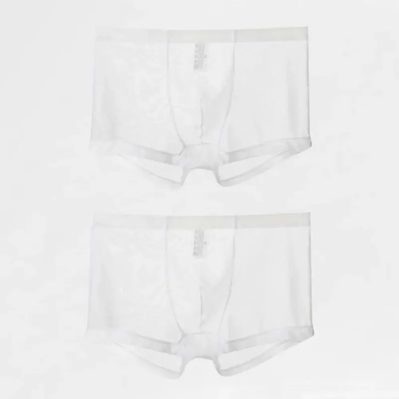 Genomskinliga boxershorts för män genomskinlig manliga kalsonger Sexiga Mesh Låg midja Is Silke Tunn Kylning Herr Trosor Herr Underkläder — image 25