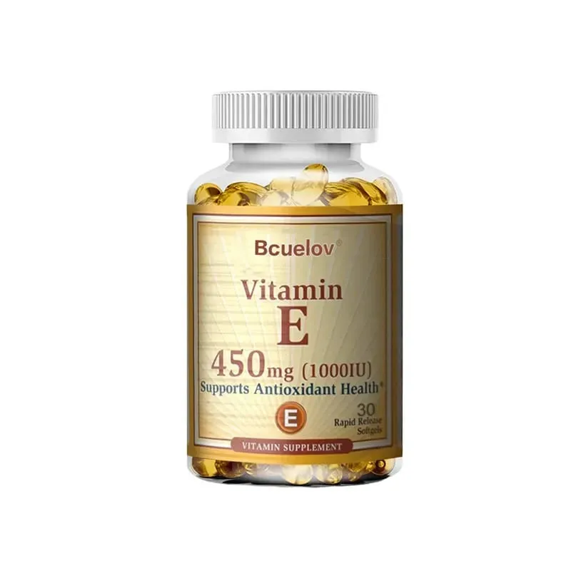 Vitamin E Supplement Capsules- 1000 IU - Promote Skin Immunity and Heart Health Help Blood Circulation Gluten-free