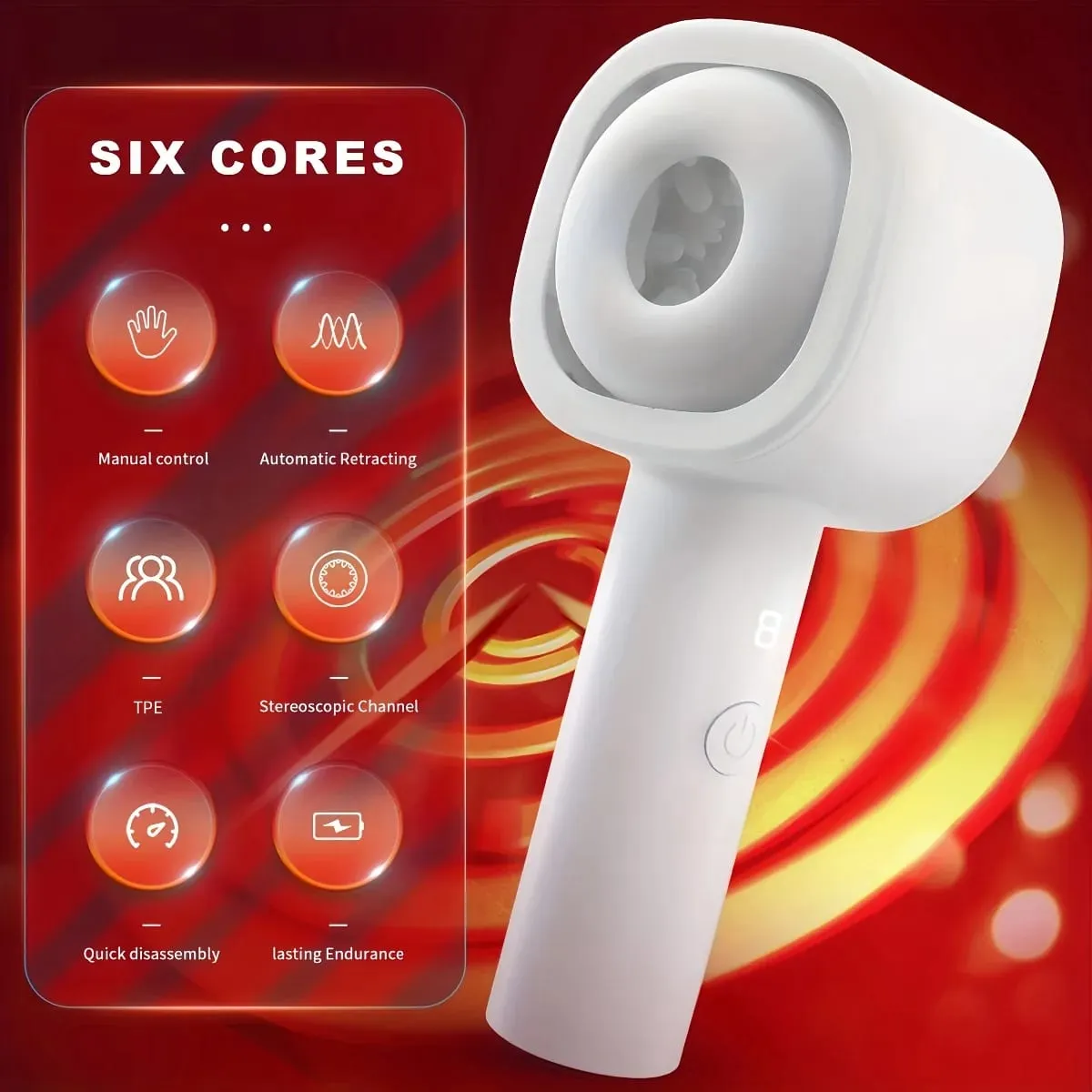 8 Powerful Automatic Telescopic Double Head Clip Vacuum Cup Male Masturbator Adult Sex Toys for Men Blowjob Stimulation Vibrator