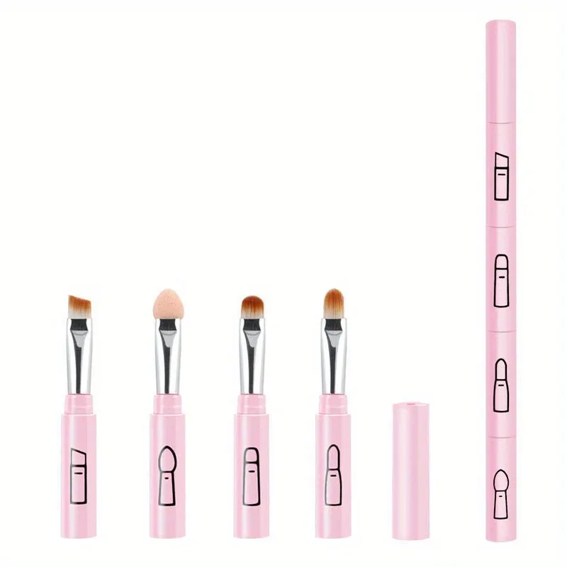 4-in-1 Portable Makeup Brush Set - Travel Friendly Detachable Mini Eyeshadow Eyebrow Eyeliner & Mascara Brushes Easy To Use — image 7
