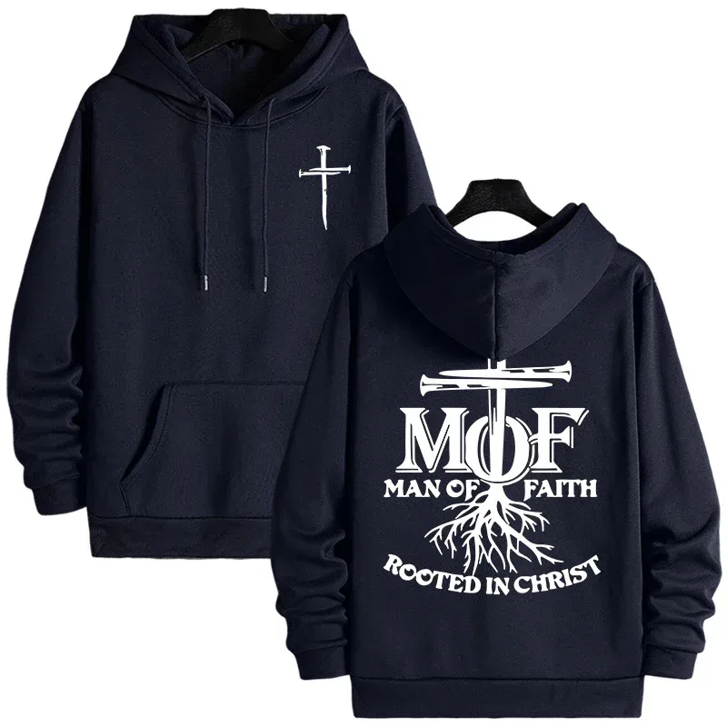 2025 Hot Sale Men's Hoodie Man of Faith Jesus Print Hooded Sweatshirts Autumn Winter Daily Casual Sporty Fashion Hoody Outerwear — image 23