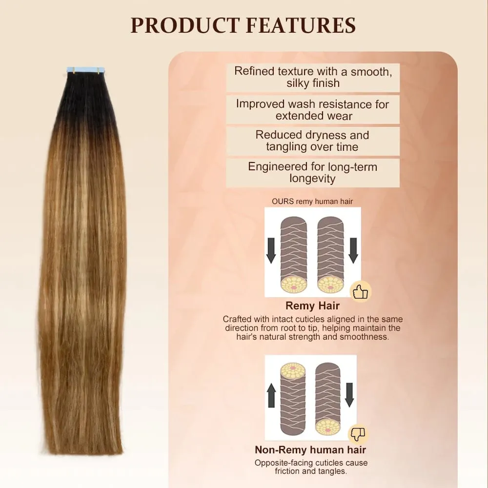 100% Real Human Natural Hair Tape in Human Hair Extensions Vietnamese Hair Straight Strong Adhesive Skin Weft For Women — image 3