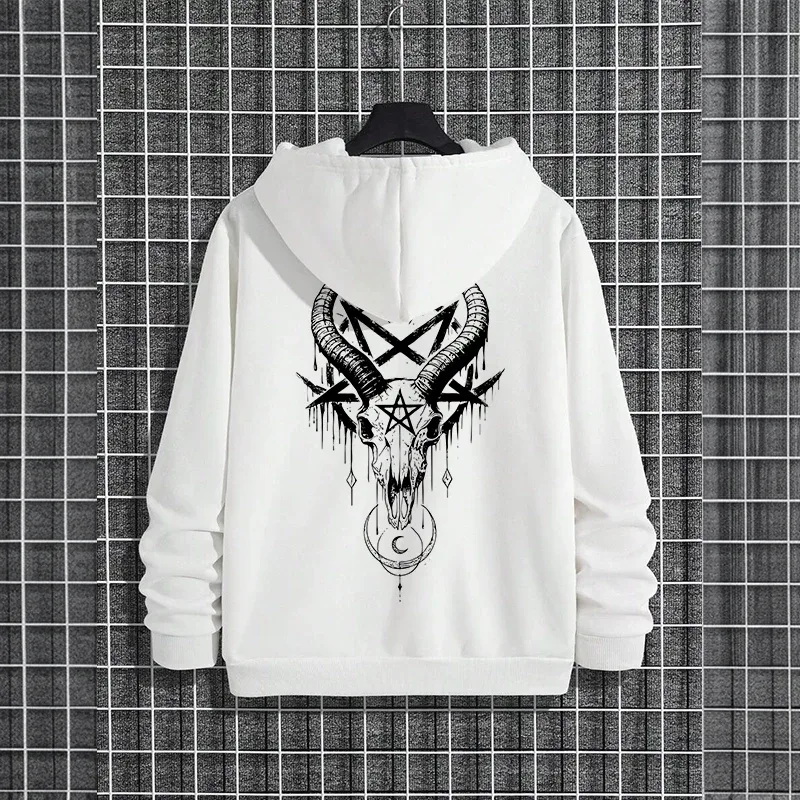 Autumn Winter Male Top Casual Pullover 666 & Inverted Cross Men's Gothic Hoodies Demonic Horror Face Print Sweatshirt Streetwear — image 11