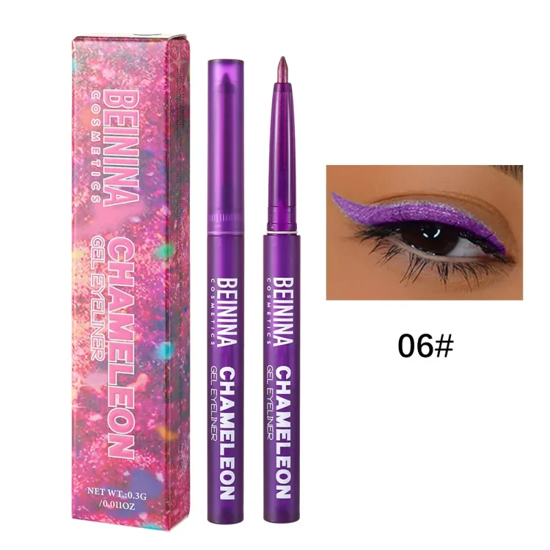 Metallic Chameleon Gold Eyeliner Gel Pen Pearlescent Polarized Glitter Green Inner Eye Liner Shiny Multicolor Soft Eyes Pigment — image 10