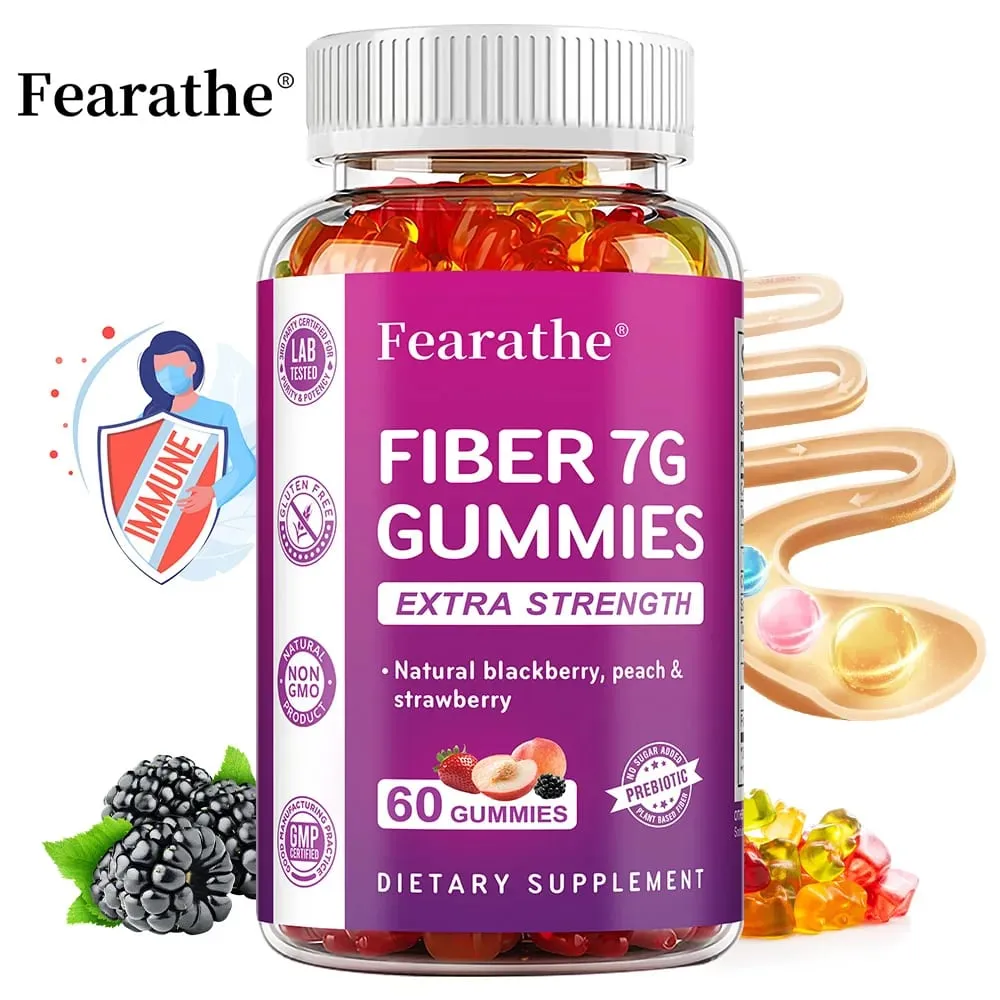 Prebiotic Fiber Gummies for Adults - 7G Fiber Extra Strength - Zero Sugar Added - Digestive Health & Regularity Support — image 1